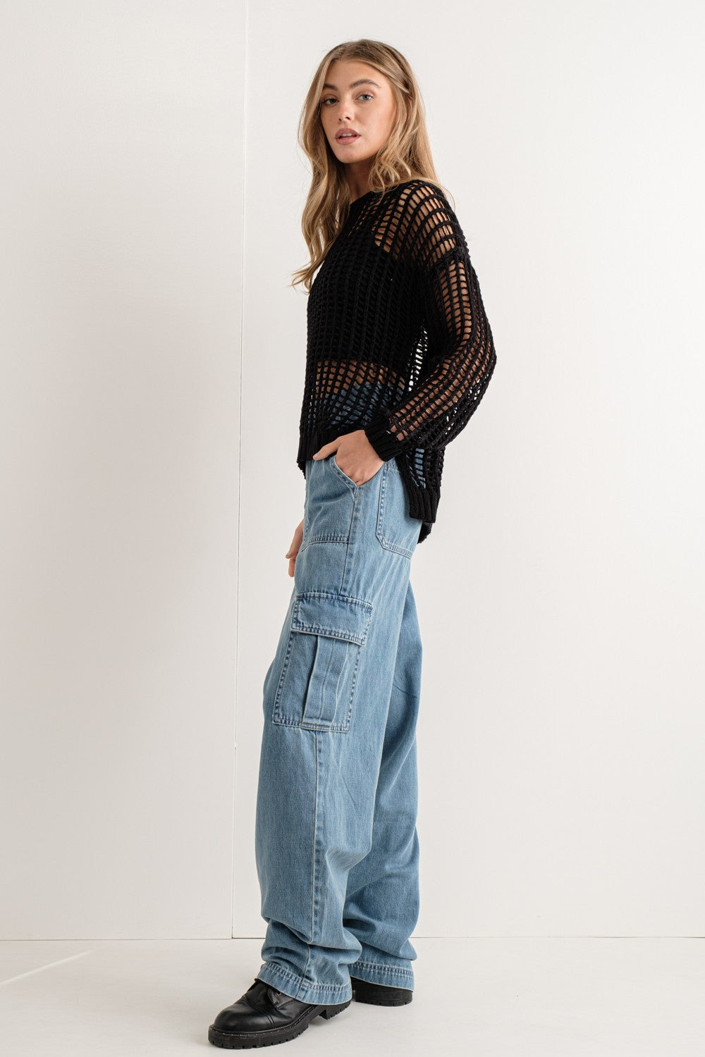 Sahara Mesh Long Sleeve Sweater - alldeserved.com