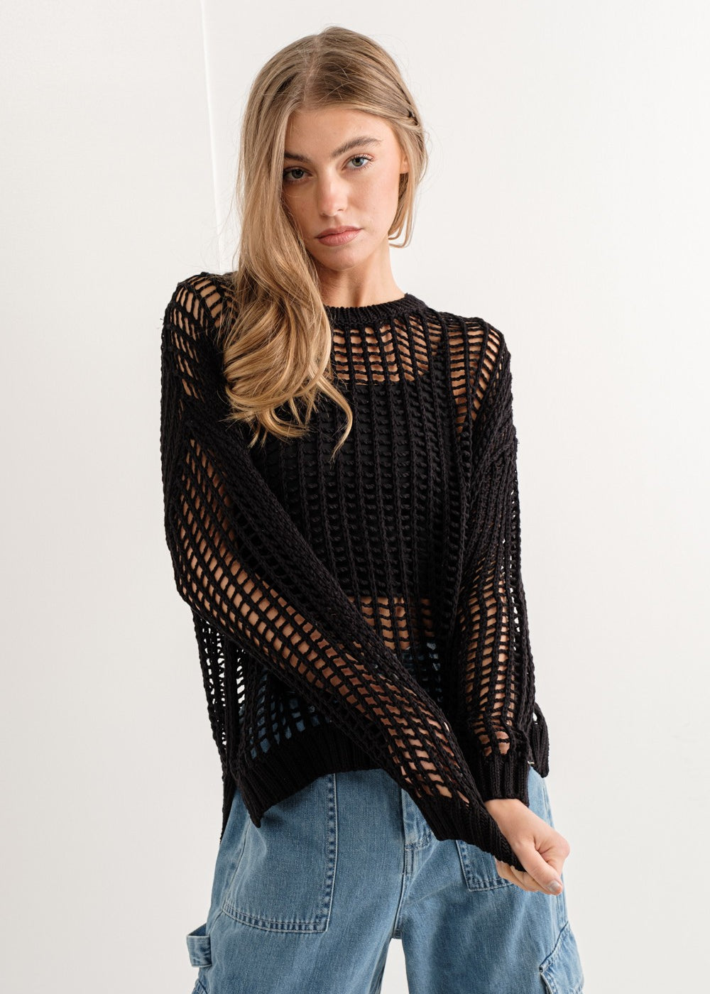 Sahara Mesh Long Sleeve Sweater - alldeserved.com