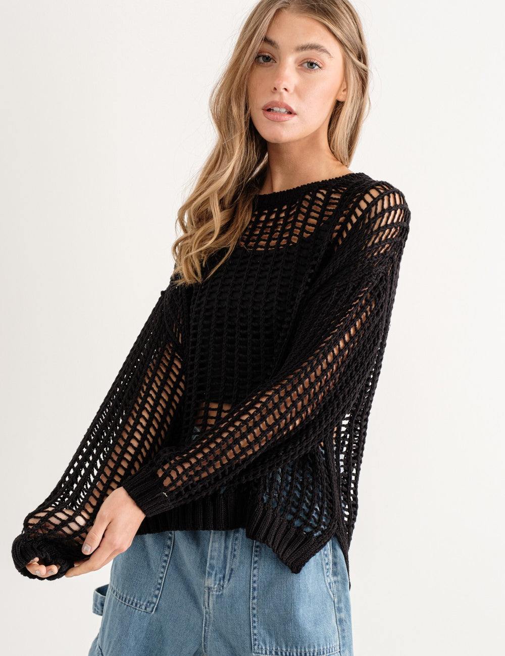Sahara Mesh Long Sleeve Sweater - alldeserved.com