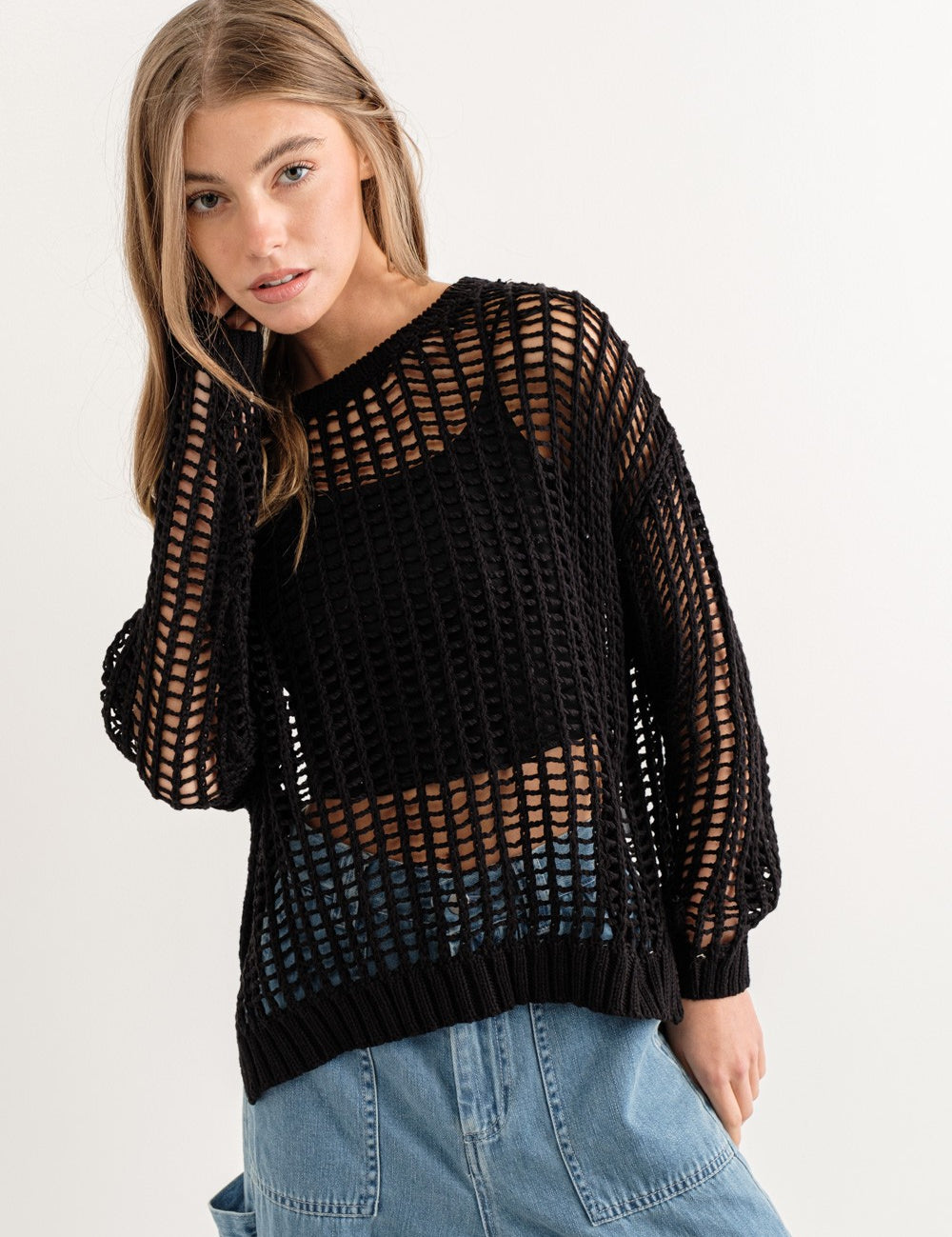 Sahara Mesh Long Sleeve Sweater - alldeserved.com