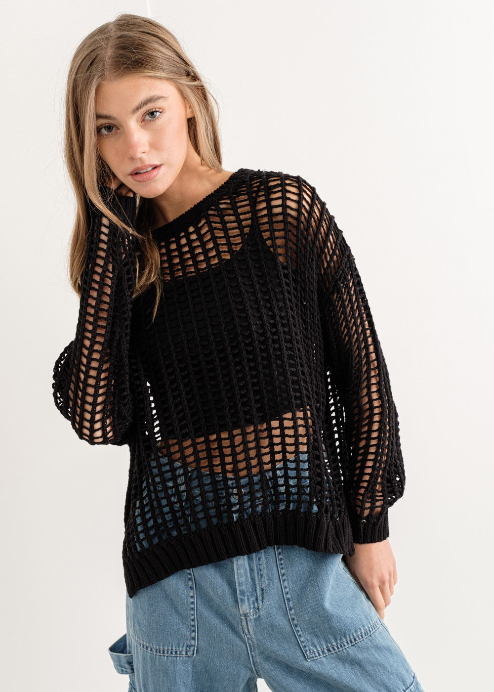 Sahara Mesh Long Sleeve Sweater - alldeserved.com