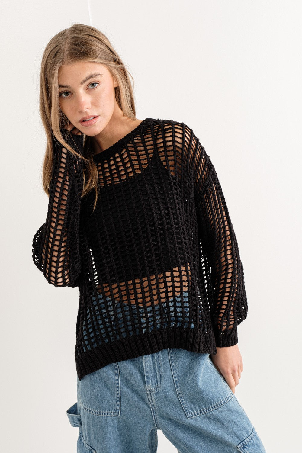 Sahara Mesh Long Sleeve Sweater - alldeserved.com