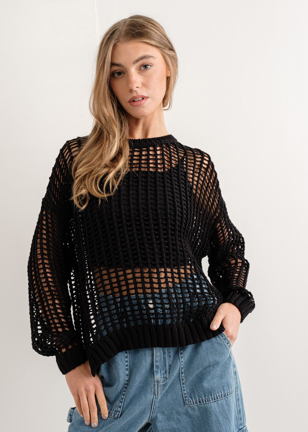 Sahara Mesh Long Sleeve Sweater - alldeserved.com