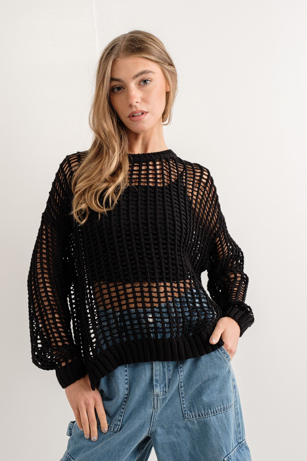 Sahara Mesh Long Sleeve Sweater - alldeserved.com