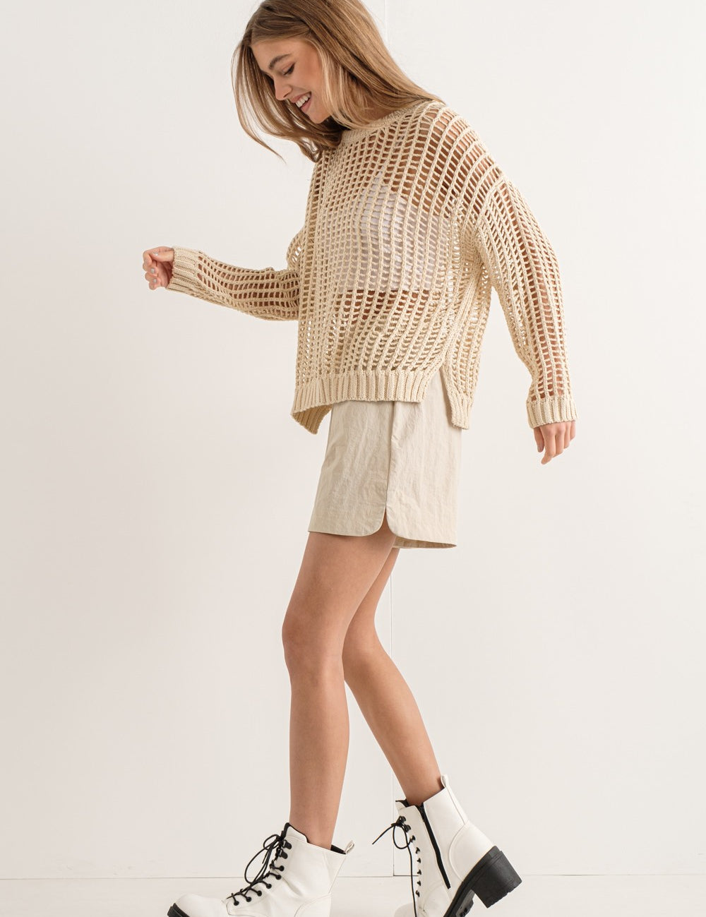 Sahara Mesh Long Sleeve Sweater - alldeserved.com
