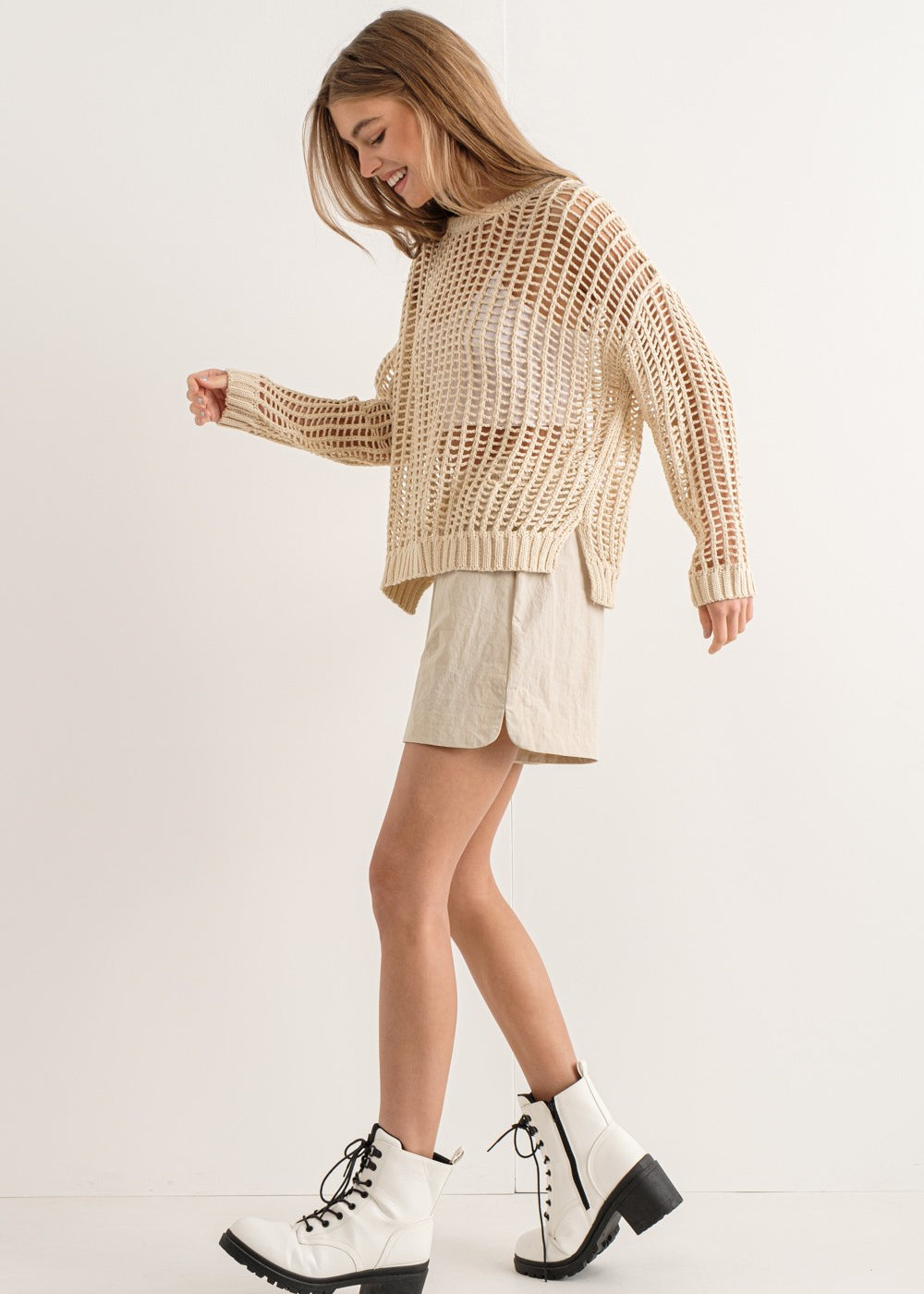 Sahara Mesh Long Sleeve Sweater - alldeserved.com