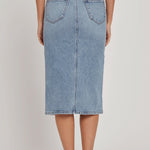 Chicago Denim Skirt with Front Slit - alldeserved.com