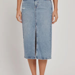 Chicago Denim Skirt with Front Slit - alldeserved.com