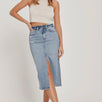Chicago Denim Skirt with Front Slit - alldeserved.com