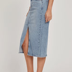 Chicago Denim Skirt with Front Slit - alldeserved.com