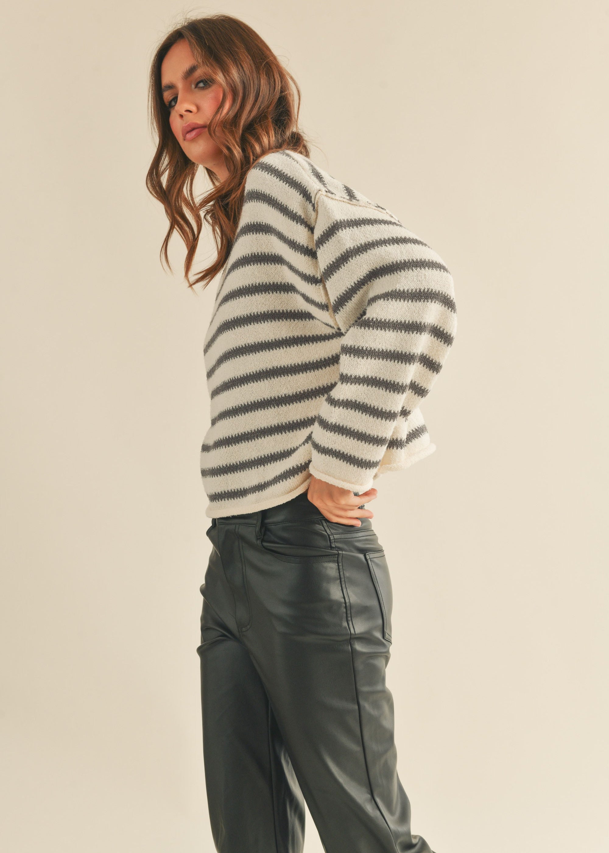 Day to Day Striped Pullover - alldeserved.com