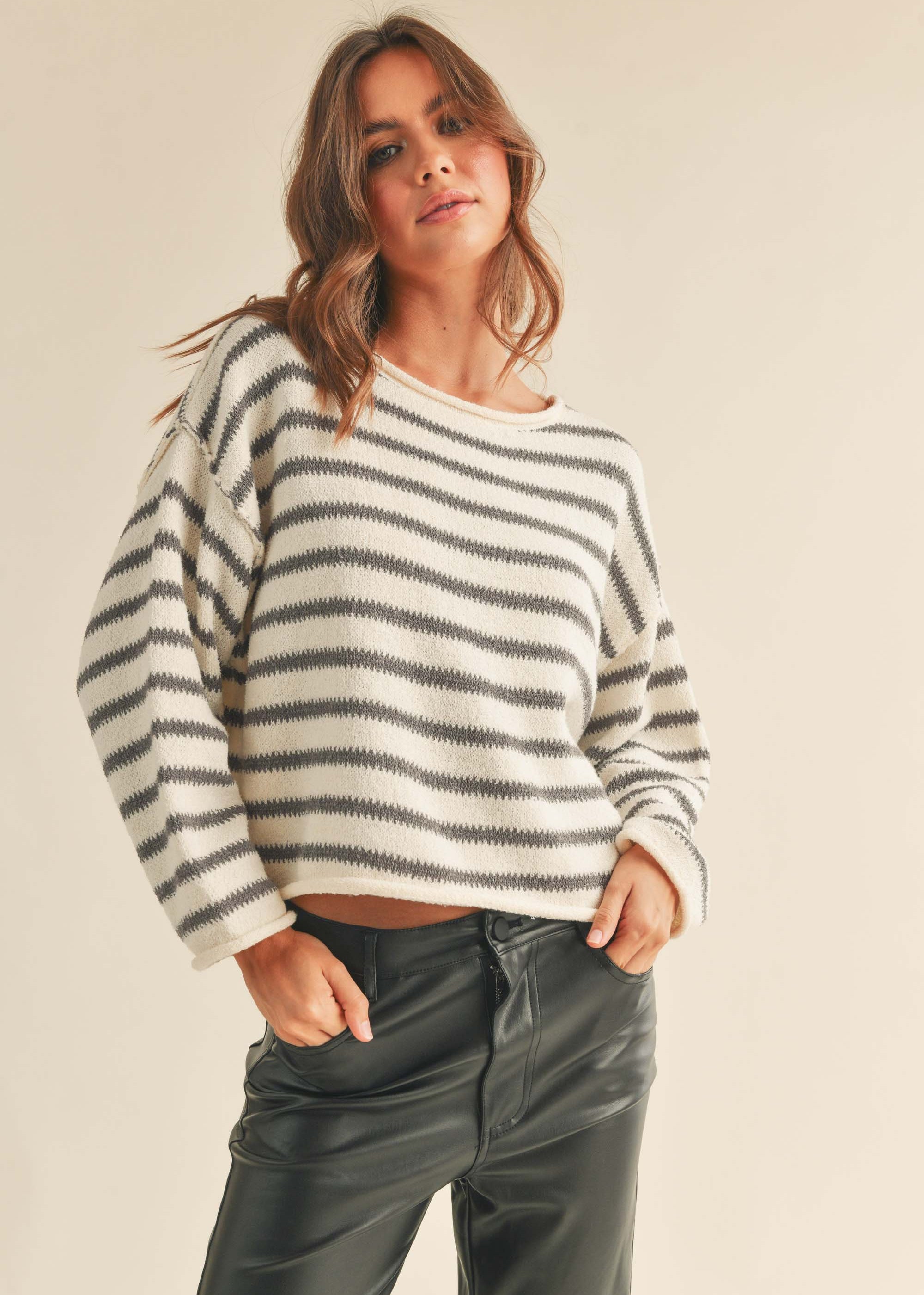 Day to Day Striped Pullover - alldeserved.com