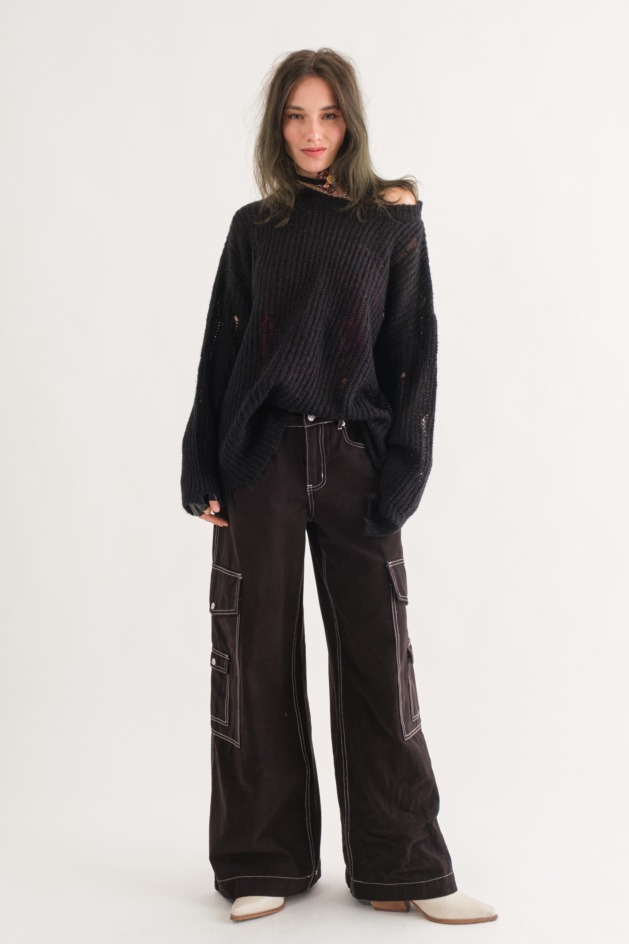 COZY Distressed Loose Pullover Sweater - alldeserved.com