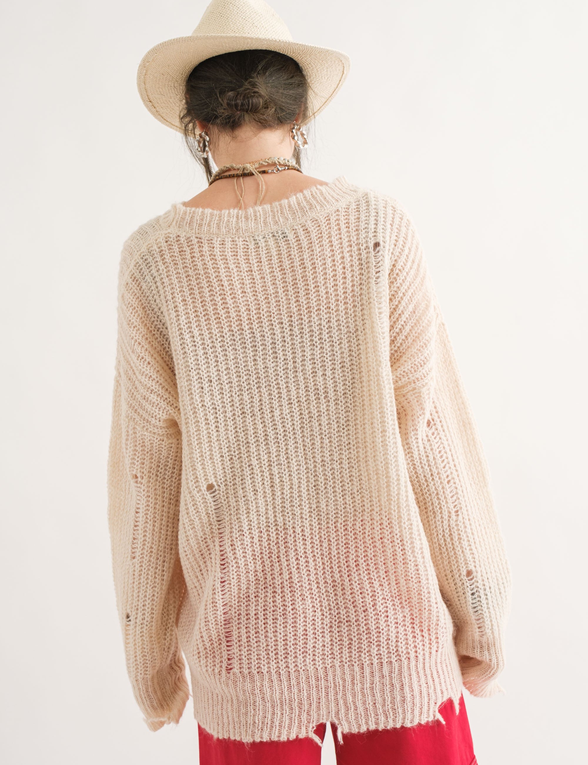 COZY Distressed Loose Pullover Sweater - alldeserved.com