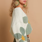 Fuzzy Floral Crop Sweater - alldeserved.com