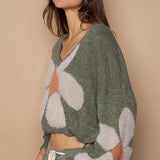 Fuzzy Floral Crop Sweater - alldeserved.com