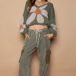 Fuzzy Floral Crop Sweater - alldeserved.com