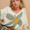 Fuzzy Floral Crop Sweater - alldeserved.com