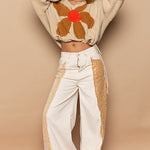 Fuzzy Floral Crop Sweater - alldeserved.com
