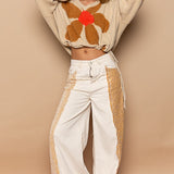 Fuzzy Floral Crop Sweater - alldeserved.com