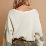 Fuzzy Floral Crop Sweater - alldeserved.com