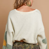 Fuzzy Floral Crop Sweater - alldeserved.com