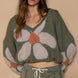 Fuzzy Floral Crop Sweater - alldeserved.com