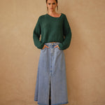 Willow Long A-line Denim Skirt - alldeserved.com