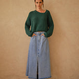Willow Long A-line Denim Skirt - alldeserved.com