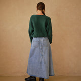 Willow Long A-line Denim Skirt - alldeserved.com