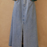 Willow Long A-line Denim Skirt - alldeserved.com