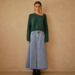 Willow Long A-line Denim Skirt - alldeserved.com