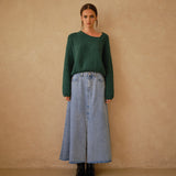 Willow Long A-line Denim Skirt - alldeserved.com
