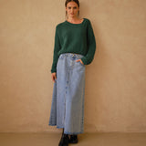 Willow Long A-line Denim Skirt - alldeserved.com