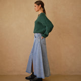 Willow Long A-line Denim Skirt - alldeserved.com