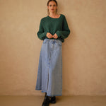 Willow Long A-line Denim Skirt - alldeserved.com