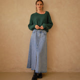 Willow Long A-line Denim Skirt - alldeserved.com