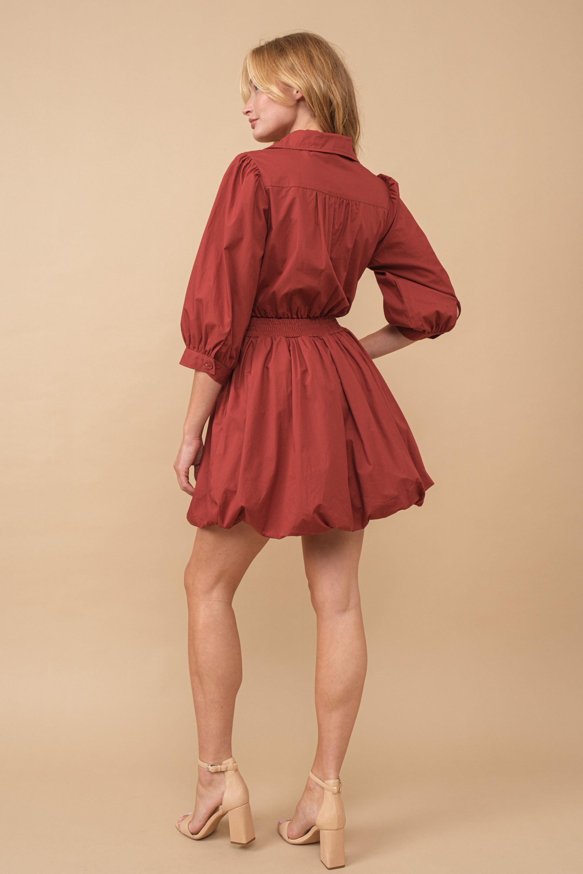annika mini dress cherry red Annika Mini Dress – Brick Red