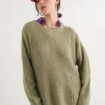 COZY Distressed Loose Pullover Sweater - alldeserved.com