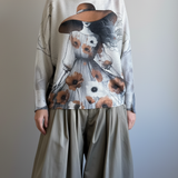 Livia Made in Italy Batwing Printed Sweater -  Lady in Hat