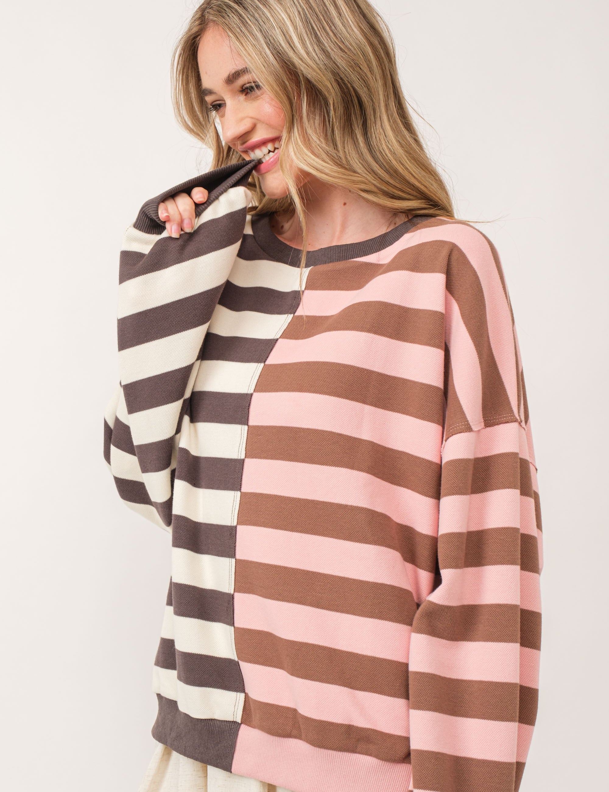 Uptown Essentials Double Stripe Sweatshirt - alldeserved.com