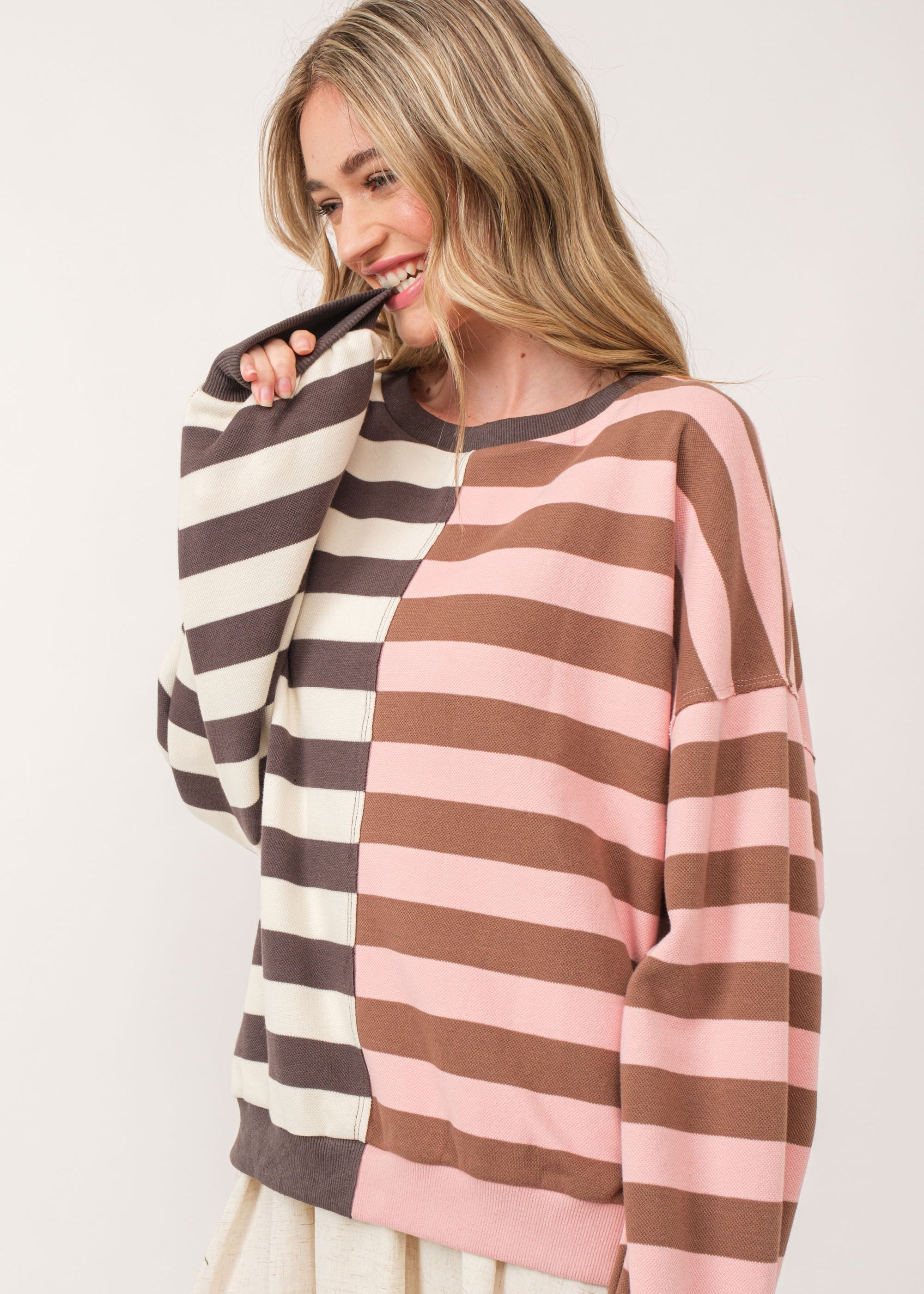 Uptown Essentials Double Stripe Sweatshirt - alldeserved.com