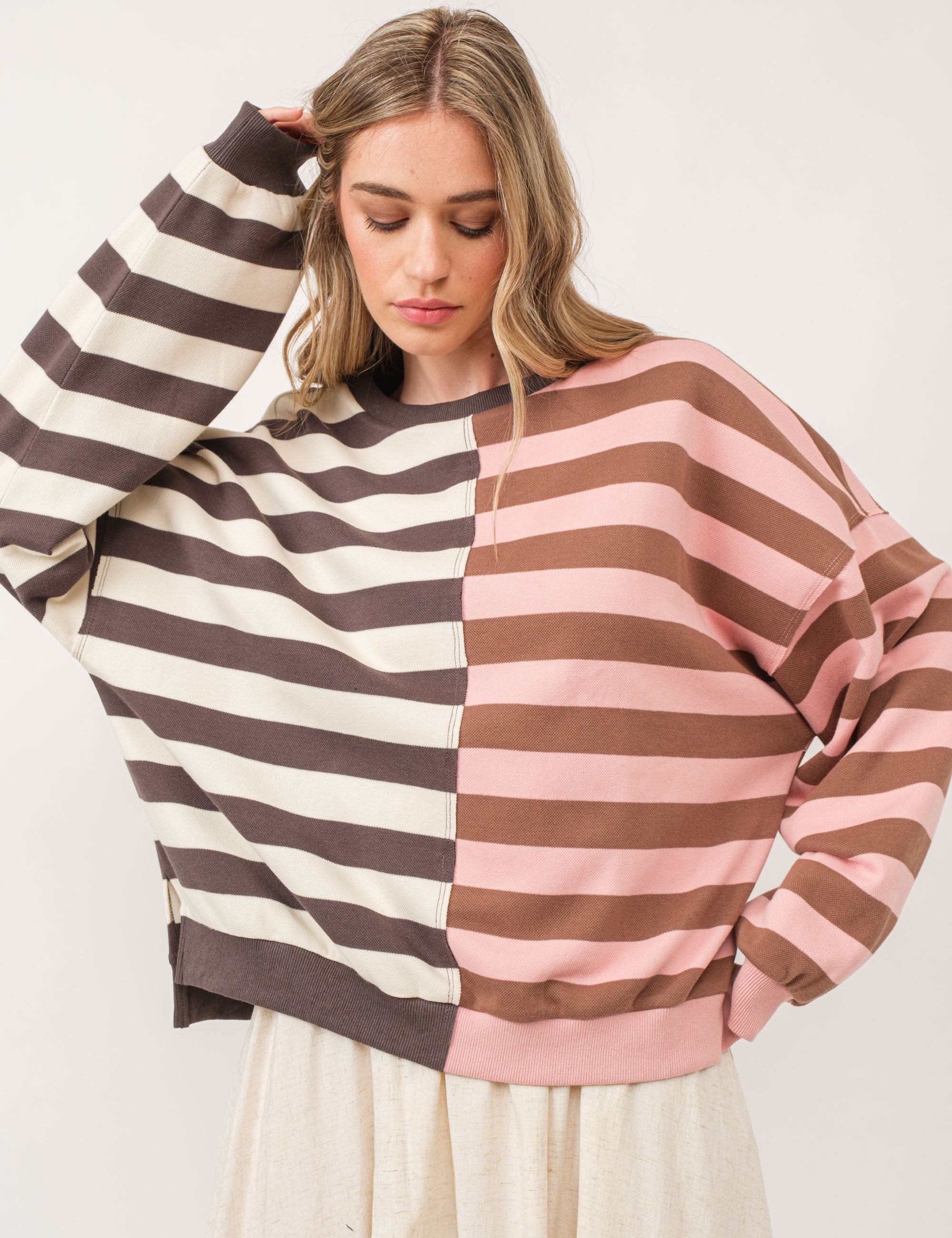 Uptown Essentials Double Stripe Sweatshirt - alldeserved.com