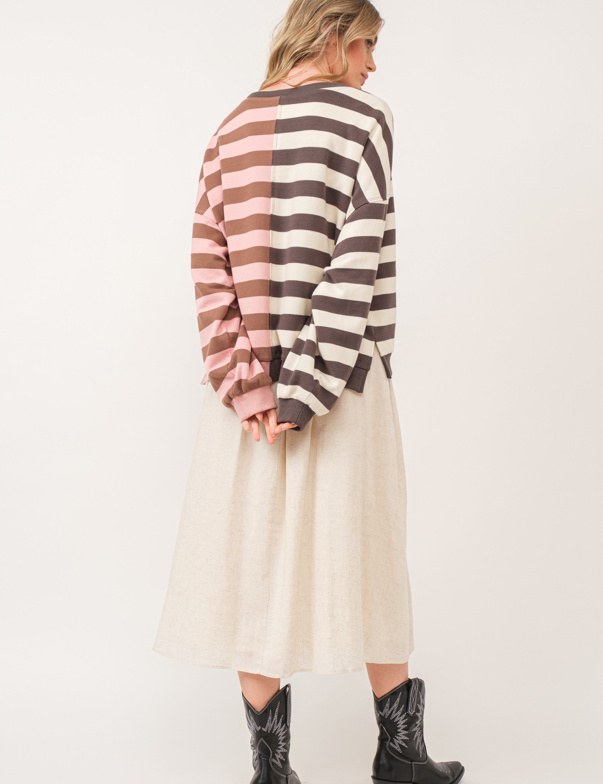 Uptown Essentials Double Stripe Sweatshirt - alldeserved.com