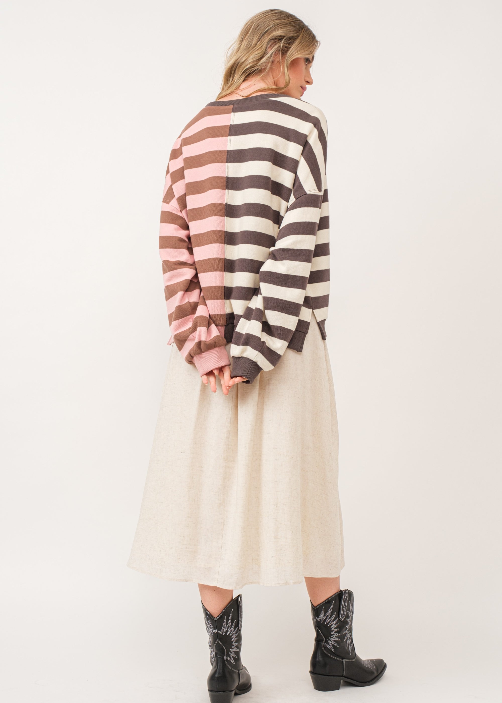 Uptown Essentials Double Stripe Sweatshirt - alldeserved.com