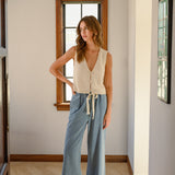 Clean Lines Knit Vest - Beige