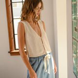 Clean Lines Knit Vest - Beige