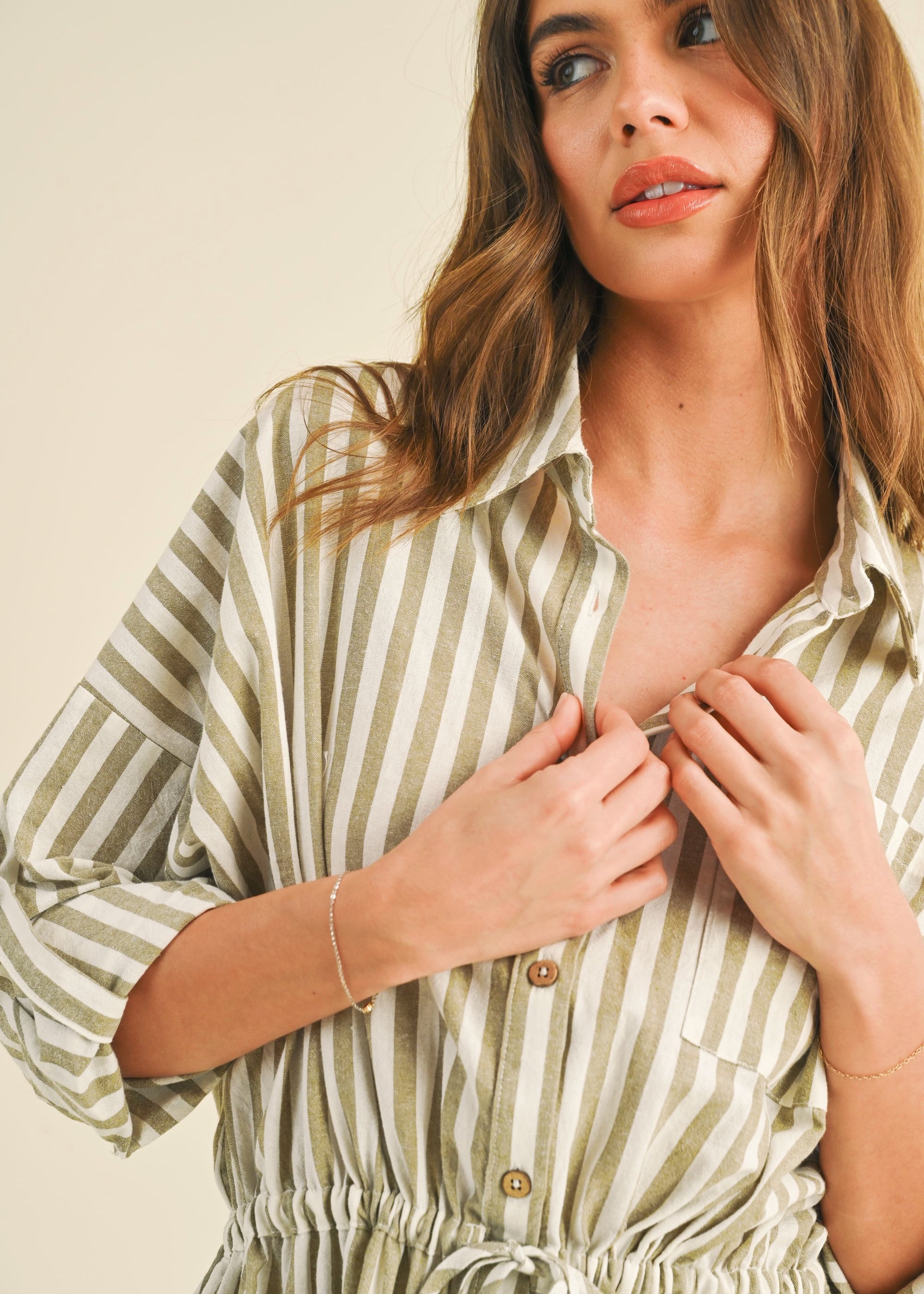 Jenny Striped Cotton Shirt Dress - alldeserved.com