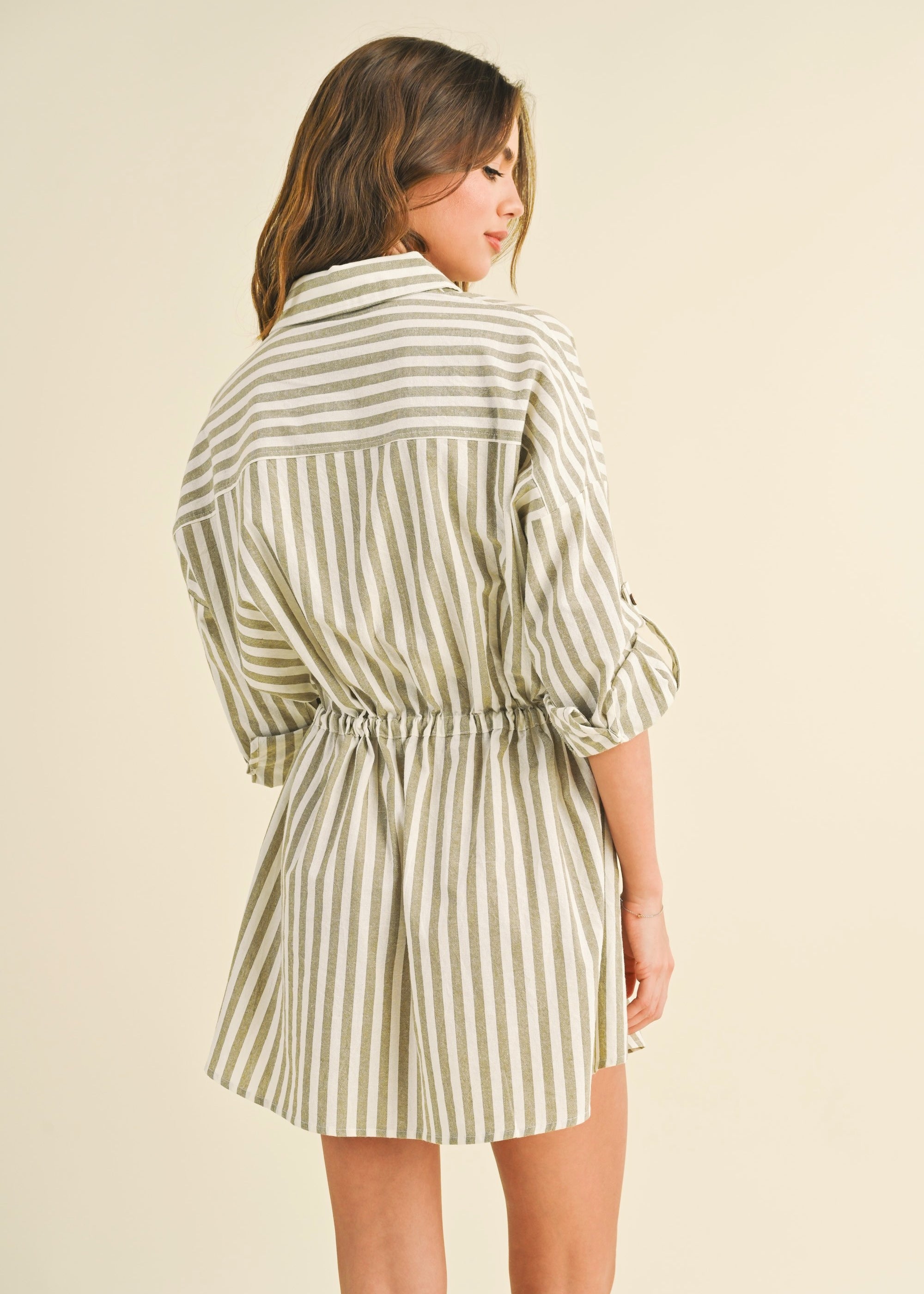 Jenny Striped Cotton Shirt Dress - alldeserved.com