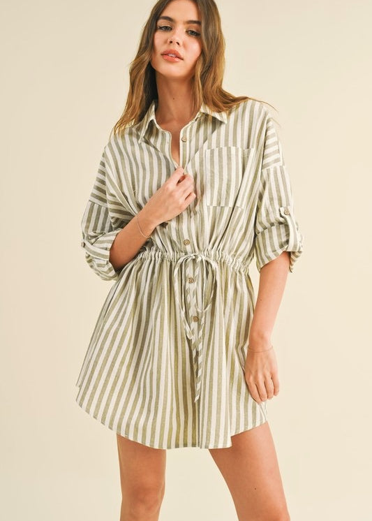 Jenny Striped Cotton Shirt Dress - alldeserved.com
